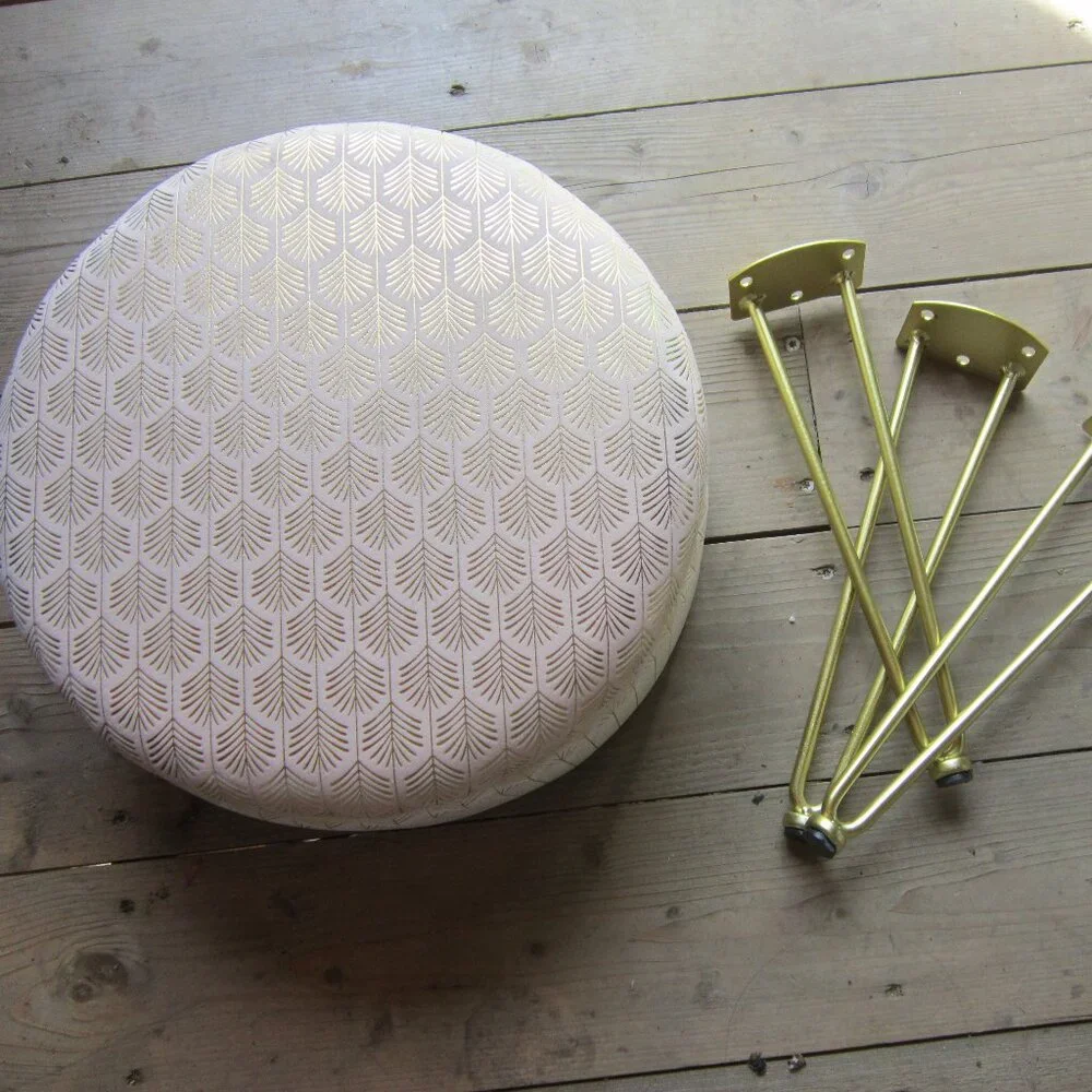 Ottoman with Storage Modern Velvet Footrest Stool Upholstered Round Vanity
